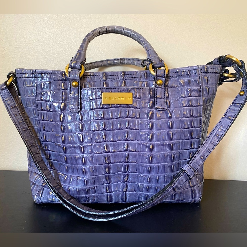 Blue Brahmin Leather Crossbody Bag